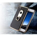 Wholesale iPhone 7 Aluminum Design Ring Holder Stand Case (Black)